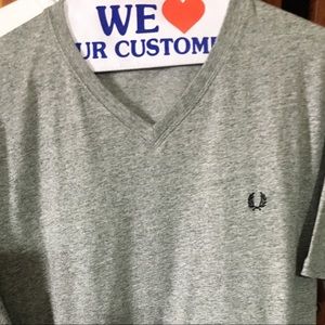 Sport Grey V-Neck Fred Perry Shirt Sz XL